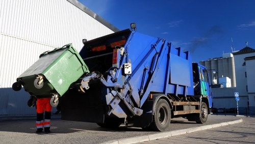 Professional clearing garden debris