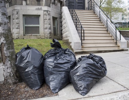 Various types of builders waste ready for clearance