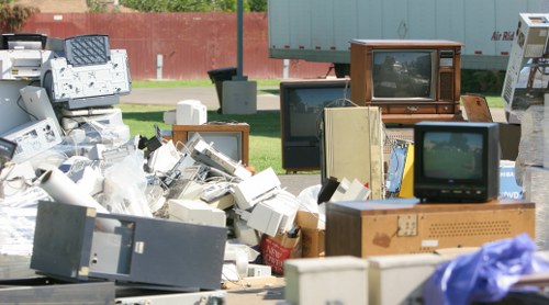 Recycled furniture materials being processed in Walthamstow